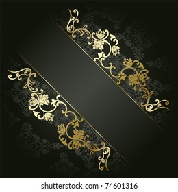 Artistic flower golden background for your text.