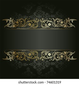 Artistic flower golden background for your text.