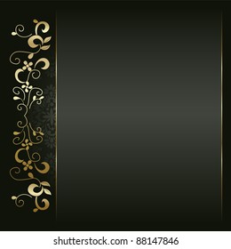 Artistic flower golden background for your text