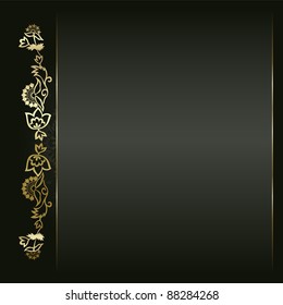 Artistic flower golden background for your text
