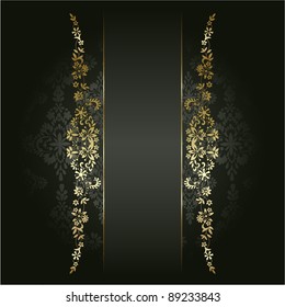Artistic flower golden background for your text