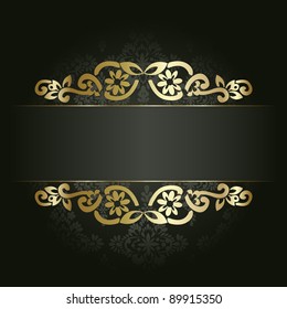 Artistic flower golden background for your text