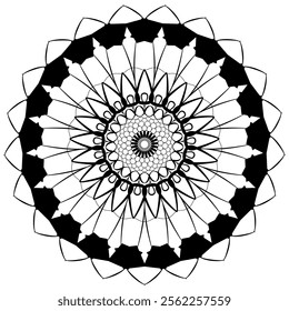 Artistic flower mandala with intricate layers, perfect for decor and design use.