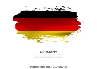 Bandera artística plegada de cepillo de Alemania. Pintar marca de pincel de frotis en fondo blanco aislado