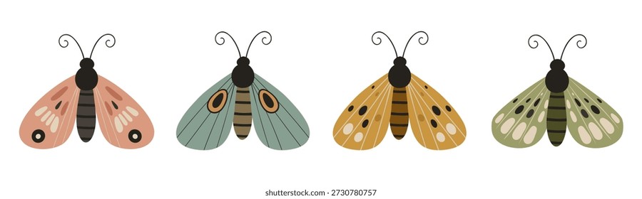 Artistic Folk Moth Illustration Pack
