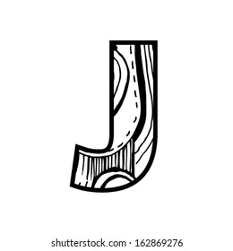 Artistic font - Letter with modern artistic shapes inside - Letter J