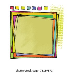 Artistic framing design (chalk technique, vector)