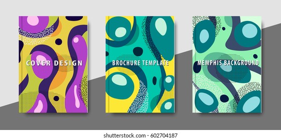 Artistic funky design for print products. Bright and high contrast background for poster, card, flyer, brochure and web design. Pop art, memphis and 80s style waves.