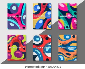 Artistic funky design for print products. Bright and high contrast background for poster, card, flyer, brochure and web design. Pop art, memphis and 80s style waves.