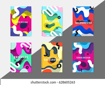 Artistic funky design for print products. Bright and high contrast background for poster, card, flyer, brochure and web design. Pop art, memphis and 80s style waves.