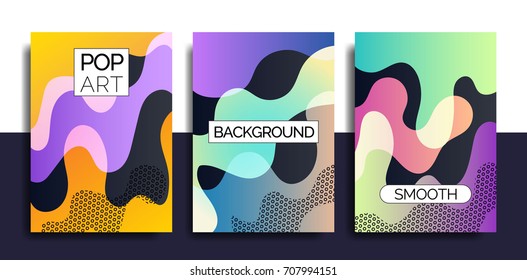 Artistic funky design for print products. Creative background for poster, card, flyer, brochure and web design. Pop art, memphis and 80s style waves.