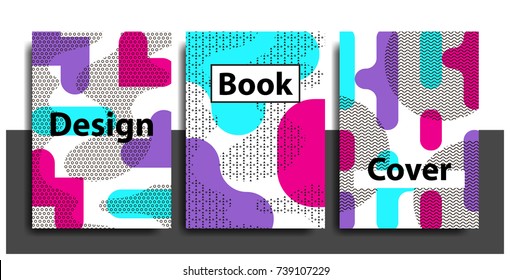 Artistic funky design for print products. Bright and high contrast background for poster, card, flyer, brochure and web design. Pop art, memphis and 80s style waves.