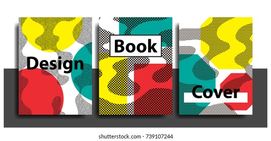 Artistic funky design for print products. Bright and high contrast background for poster, card, flyer, brochure and web design. Pop art, memphis and 80s style waves.