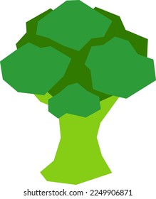 Artistic Geometric Broccoli Vector Illustration