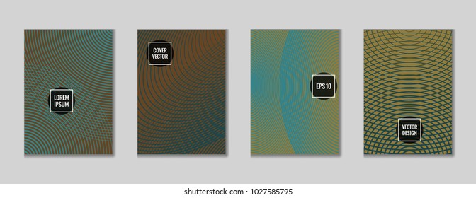 Artistic geometric design title page vector. Cool template journal header page set. First page minimal background for college notebook, dairy or notepad.