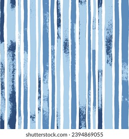 Artistic geometric folklore ornament with graphics . Tribal ethnic vector texture. Seamless blue striped pattern in Aztec style. Folk embroidery. Indian, Scandinavian, Gypsy, Mexican, African rug.