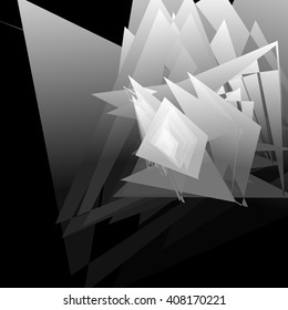 Artistic geometric image - Random angular, edgy shapes overlapping. Modern geometric art illustration