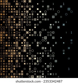 Fondo de matriz geométrica artística en colores de teal marrón. Ilustración de vector cuadrado atractiva.