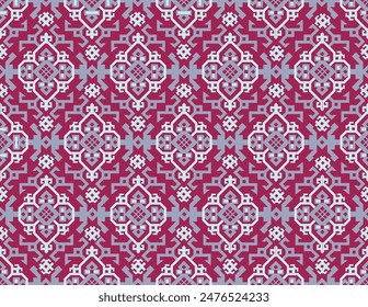 Artistic geometric ornamental seamless pattern. Arabic line Ornament with floral motif in Asian style.
