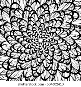 Artistic geometric pattern, texture with random lines. Monochrome abstract background
