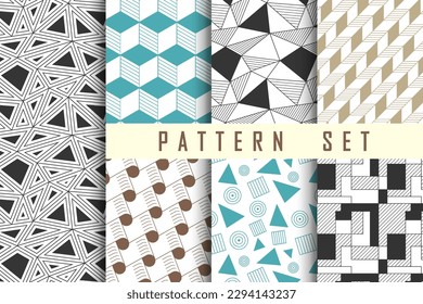 Artistic geometric shapes pattern collection