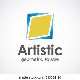 Artistic of geometric square abstract vector and logo design or template rhombus business icon of corporate identity symbol concept