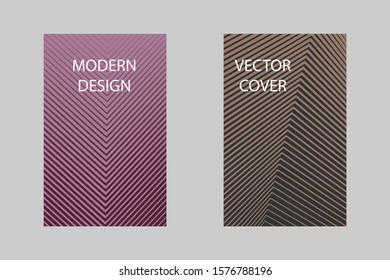 Artistic geometrical lines notebook cover pattern. Minimalistic notepad cover tile set. Colorful title page background for school.