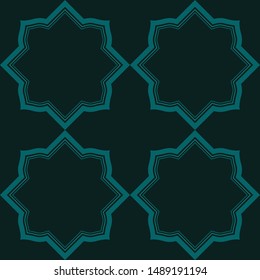 Artistic geometrical seamless repeat tile pattern, Lisbon floral mosaic. You can also use for fabrication, textile, invitation card, web page background, gift wrap, graphic design project and Islamic.