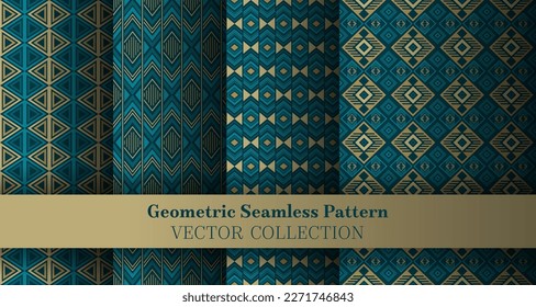 Geometría artística argyle de la colección de ornamentos sin fisuras. Patrones étnicos de tracería nativos americanos. Conjunto de fondo transparente del vector geométrico del elemento Argyle. Cubre los swatches de fondo.