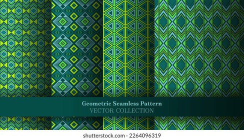 Artistic geometry argyle seamless tracery set. Islamic tracery ethnic patterns. Argyle zigzag geometric vector repeating ornament collection. Cover background swatches.