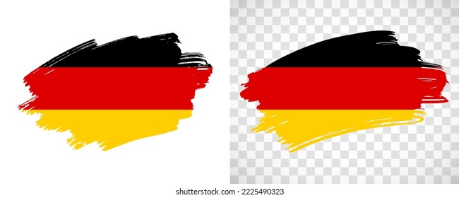 Bandera artística alemana con pincel aislado pintado con fondo transparente y sólido