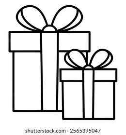 Artistic gift box icon for seasonal decoration themes