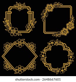 Armaduras florais de ouro artísticas Premium conjunto de galhos decorativos Fundação criativa