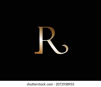 Artistic gold letter r logo