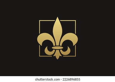 Artistic Golden Fleur de Lis logo design