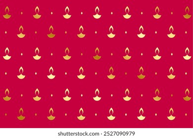 artistic golden shubh diwali diya pattern background design vector