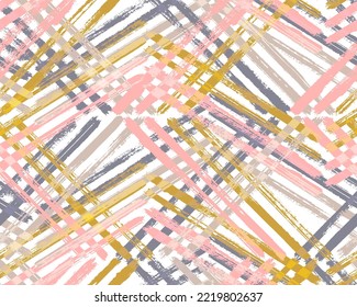 Artistic gouache background vector illustration. Paintbrush streaks multicolor surface. Watercolor paint rough pattern.