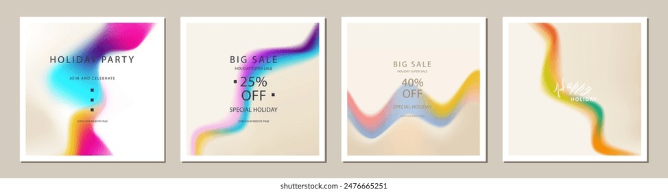 artistic gradient square template. trendy design Suitable for social media posts, cards, invitations, banner and web ads