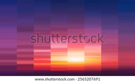 Artistic gradients design capturing the warm glow summer sunset with vibrant colors. Sunrise or sunset blurred background for banner, poster. Creative gradients in summer colors. Vector illustration