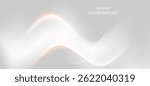 An artistic graphic design using mainly white and gray to create a simple and classic feel. It features wavy lines and shadows that look like soft light.