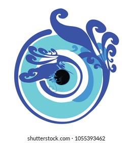 artistic greek blue evil eye vector illustration