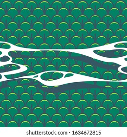 Artistic Green Forest Seamless Pattern