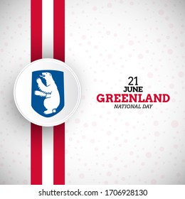 Artistic Greenland national day illustration with unique Greenland flag vector background.