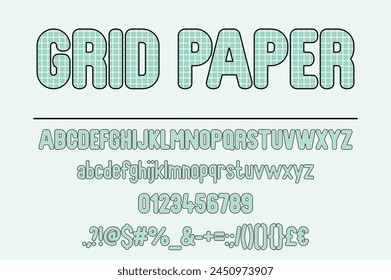 Artistic Grid Paper Color Font Set