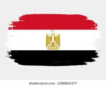 Artistic grunge brush flag of Egypt isolated on white background. Elegant texture of national country flag