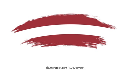 Artistic grunge brush flag of Latvia isolated on white background