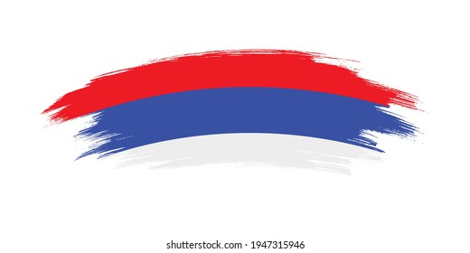 Artistic grunge brush flag of Republika Srpska isolated on white background