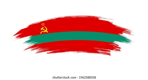 Artistic grunge brush flag of Transnistria isolated on white background