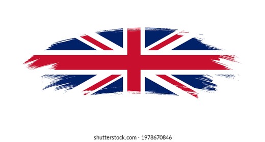 Artistic grunge brush flag of United Kingdom isolated on white background