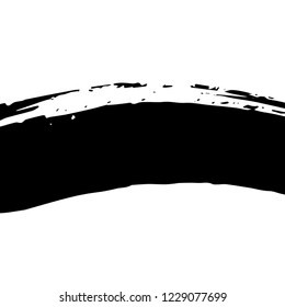 Artistic grunge brush paint stroke backdrop in black isolated over white background. Design element vector illustration.